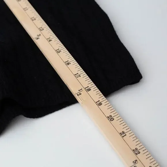 Sandro Alizia Navy V-Neck Black Knit Wool Sweater - Picture 9 of 10